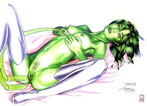 Rule 34 1girls 2003 2d Breasts Dc Comics Des Manders Female Female Only Green Skinned Female