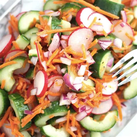 Cucumber Carrot And Radish Salad Bite On The Side