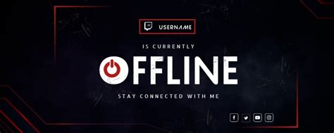 Black And Red Offline Twitch Banner Template Postermywall