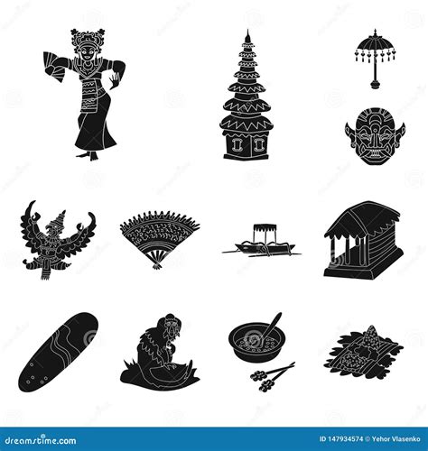 Vector Illustration Of And Traditional Logo Set Of And Bali Vector