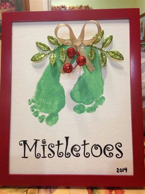 Mistletoe Feet With Images Xmas Crafts Mistletoes Footprint Craft