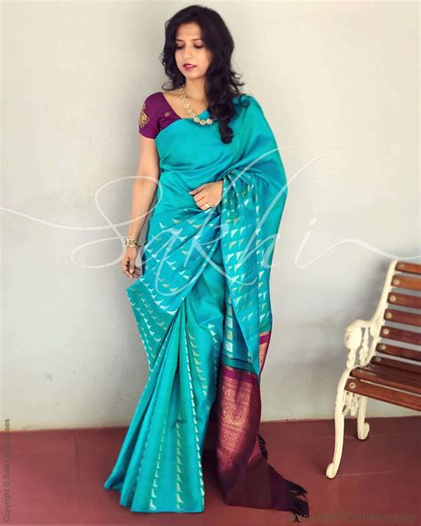Ee R18027 Blue And Pink Pure Kanchivaram Silk Saree Saree Kuchu