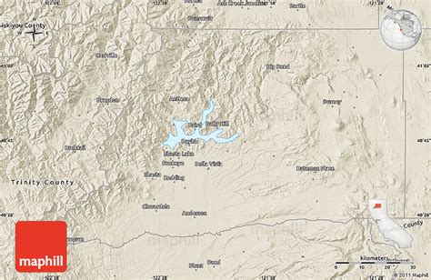 Shaded Relief Map Of Shasta County
