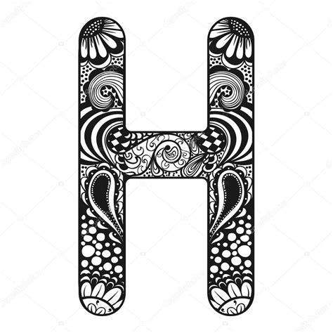 Zentangle Stylized Alphabet Lace Letter A In Vector Image On 874