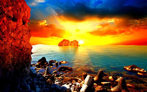 Colorful Beach Sunset Wallpapers Top Free Colorful Beach