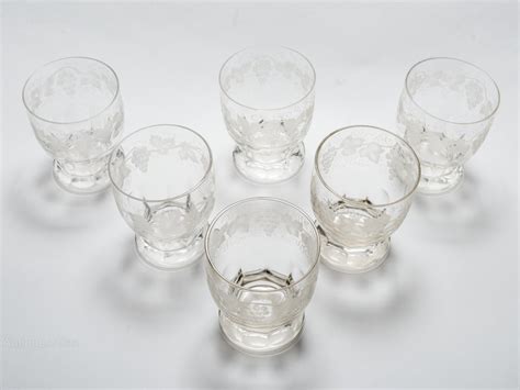 Antiques Atlas Set Of 6 Etched Glass Tumblers Circa 1920