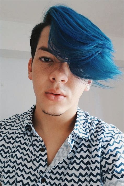 Blue Hair Men Mens Hairstyles Blue Hair Hair Styles