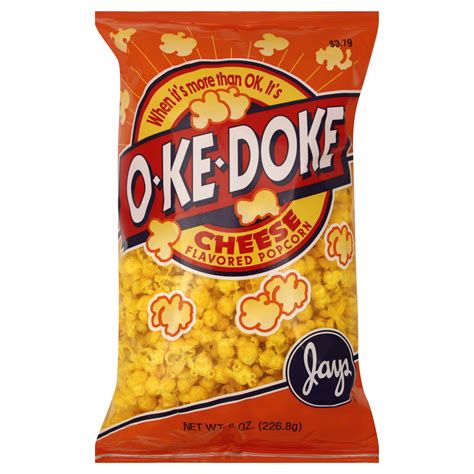 O Ke Doke Popcorn Cheese Flavored 8 Oz 227 G