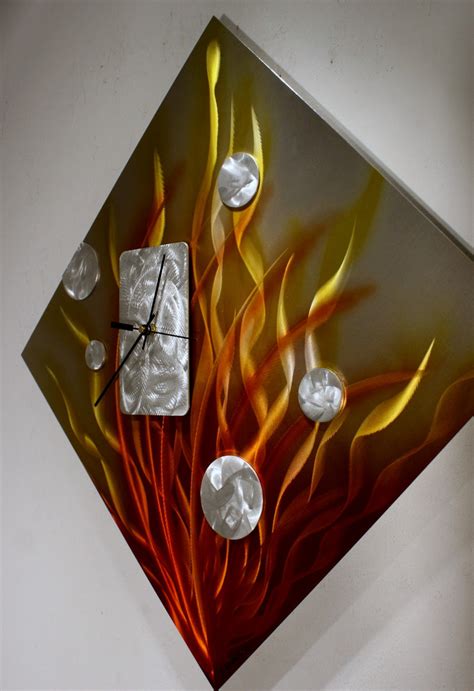 Metal Wall Art Sculpture Clock Modern Abstract Painting Decor Linda