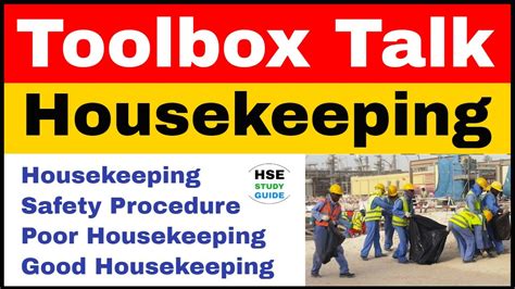 Tool Box Talk Housekeeping Housekeeping Toolbox Talk Tbt