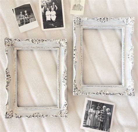 Shabby Chic Creamy White Wooden Picture Frames Painted Wood Etsy