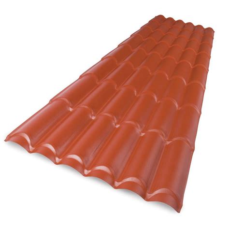 Paltile 8 Ft Polycarbonate Spanish Tile Roof Panel 701396 The Home Depot
