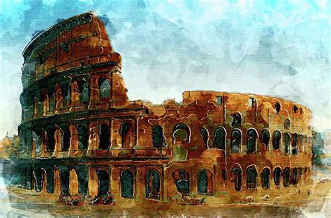 Coliseum Watercolor Painting Painting By Start From Scratch Fine Art