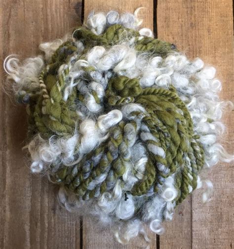 Handspun Art Yarn Soft Bulky Chunky Squishy 2 Ply Olive Green Etsy