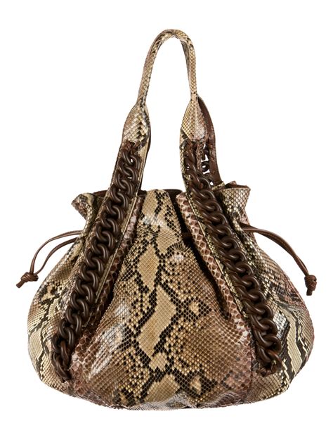 Michael Kors Snakeskin Id Chain Tote Handbags Mic33612 The Realreal