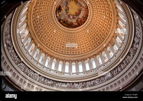 Us Capitol Round Dome Rotunda Apotheosis George Washington Washington