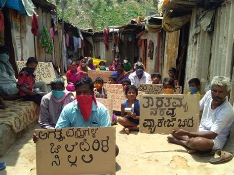 Slum Dwellers Protest Across Karnataka Demand Rs 10000 Monetary