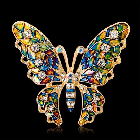 Butterfly Brooch Pin For Women Jewelry Crystal Insect Fashion Woman