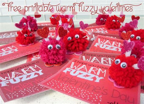 Free Printable Warm Fuzzy Diy Valentines Easy Cheap And Cute