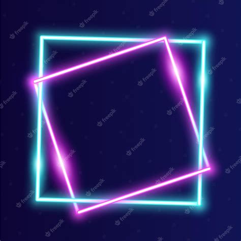 Футуристическая неоновая рамка границы синего и розового неонового