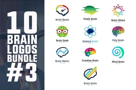 10 Brain Logo Bundle 3 Logo Templates Creative Market