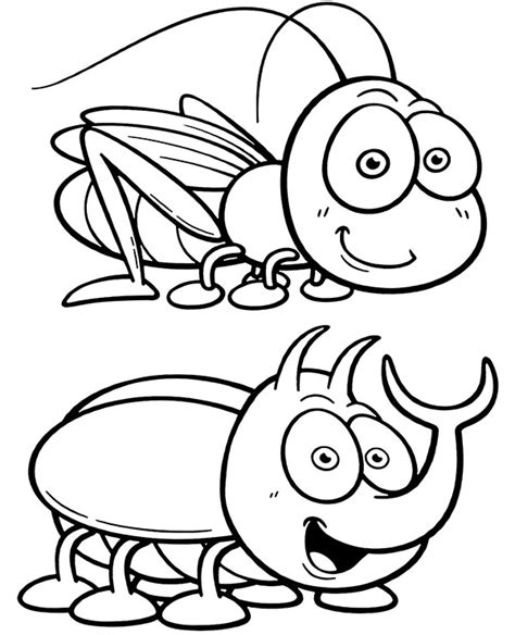 This site presents several printable bug coloring pages that show these bugs in both realistic and humorous ways. Simple coloring page with bugs coloring sheet to print or download