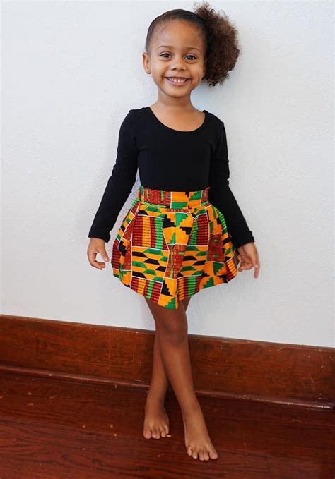 Girls Unisex Kente African Print Skirt Outfit Bomber Jacket Orange