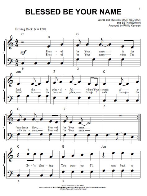 Blessed Be Your Name | Sheet Music Direct