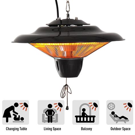 Patio heaters extend the outside season. Convenience Boutique / Outdoor Patio Heater Ceiling - 1500W