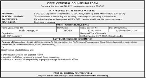 Da Form 4856 Download 4856 Monthly Counseling Template In