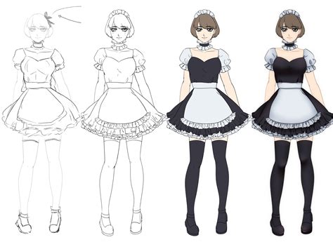 The Best 30 Maid Dress Drawing Reference