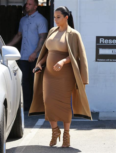 Pregnant Kim Kardashian Leaves A Production Office In Van Nuys