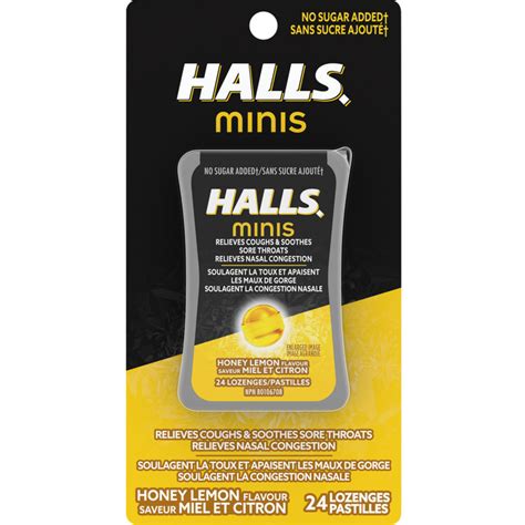Halls Minis No Sugar Added Honey Lemon Cough Drops Ctc Health