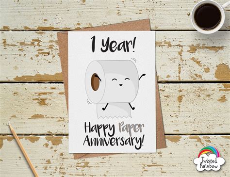 Funny 1 Year Anniversary Card Paper Anniversary Card Funny Etsy