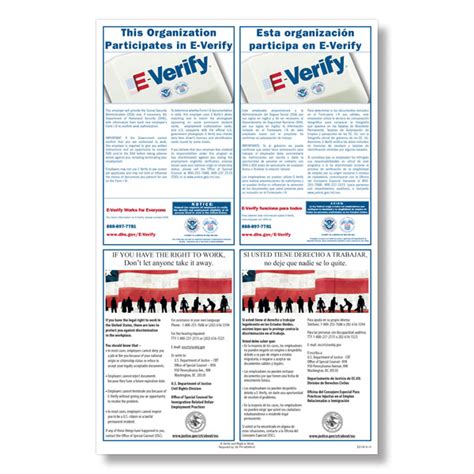 E Verify Right To Work Poster Guard 1 Year Service