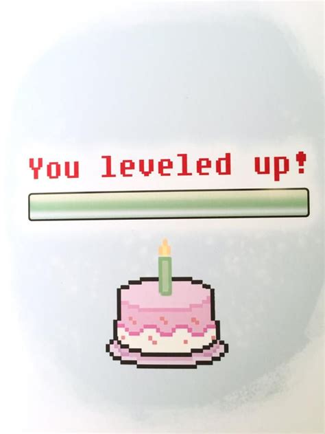 Level Up Birthday Card Geeky Birthday Card Gamer Etsy Birthday