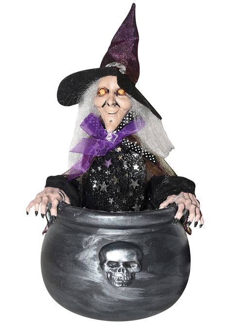 Animated Witch with Cauldron Decoration