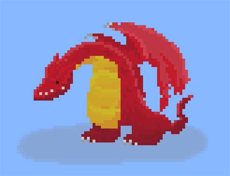 Red Dragon Pixel Art By Robopixels On Deviantart