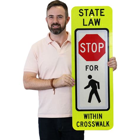 Yield To Pedestrians State Law Sign R1 6a Sku X R1 6a