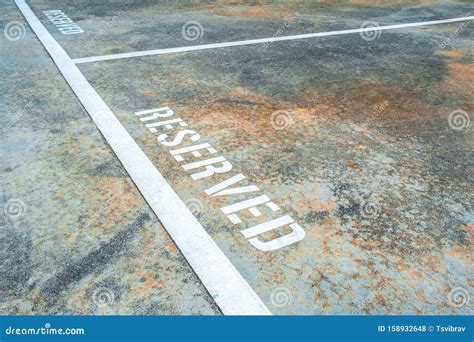 Closeup Of Reserved Empty Parking Space Stock Photo Image Of City