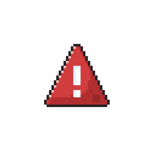 Red Triangle Notification Sign In Pixel Art Style 21660017 Vector Art