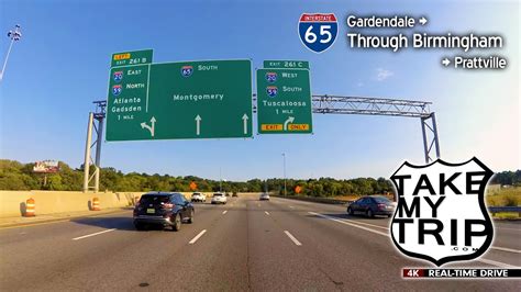 Interstate 65 Through Alabama Through Birmingham Towards Montgomery