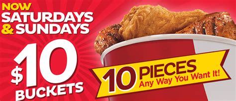 Elige entre la receta que más te guste o ¡prueba las dos si no te decides! KFC $10 Weekend Buckets for a 10 piece bucket ~ starts 10 ...