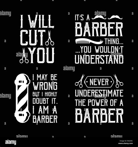 Set And Bundle Barber Quote Barber Shop Quote And Saying Stock Vector