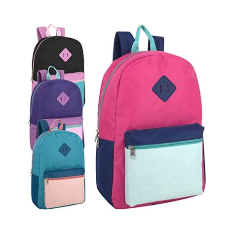 Trailmaker 24 Pack Two Tone Backpacks In Bulk For Kids School With