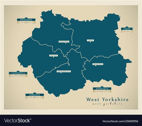 Map Of Yorkshire County England