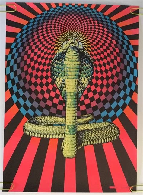 Cobra Vintage Blacklight Poster Snake Psychedelic Pin Up Etsy