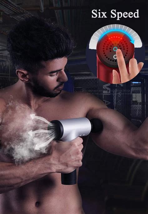 Gluaae Handheld Deep Tissue Muscle Massager Massage Gun With 6 Speeds Offering A 1500 3100 Rpm