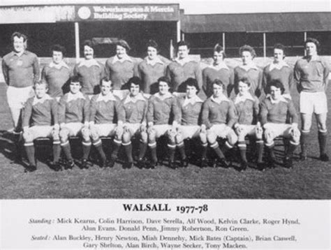 Walsall Team Group In 1977 78 Soccer Field Walsall Field