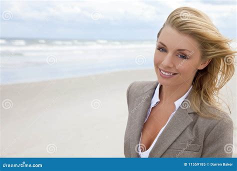 Beautiful Blond Woman At The Beach Stock Image Image Of Laugh